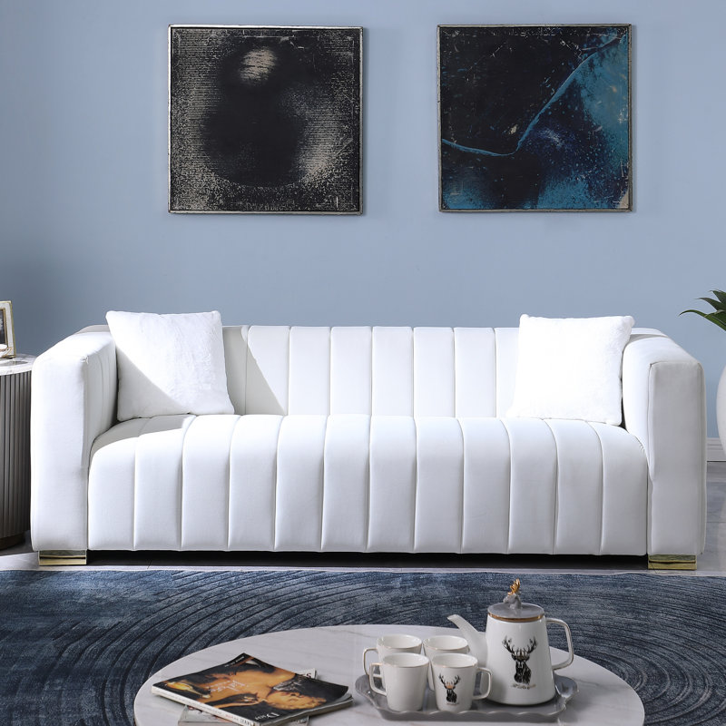 White Velvet 3 With Relaxed Multi Density Seating Quality Elegance