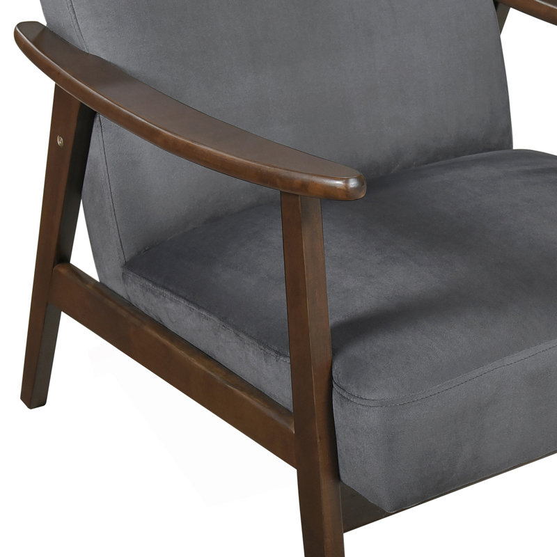 Chaise d'appoint 1 pièce Mid-Century Modern Design, fauteuil confortable, Gris foncé