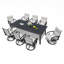 Ensemble repas pour 8 personnes avec chaises pivotantes en aluminium Sunbrella-120463667