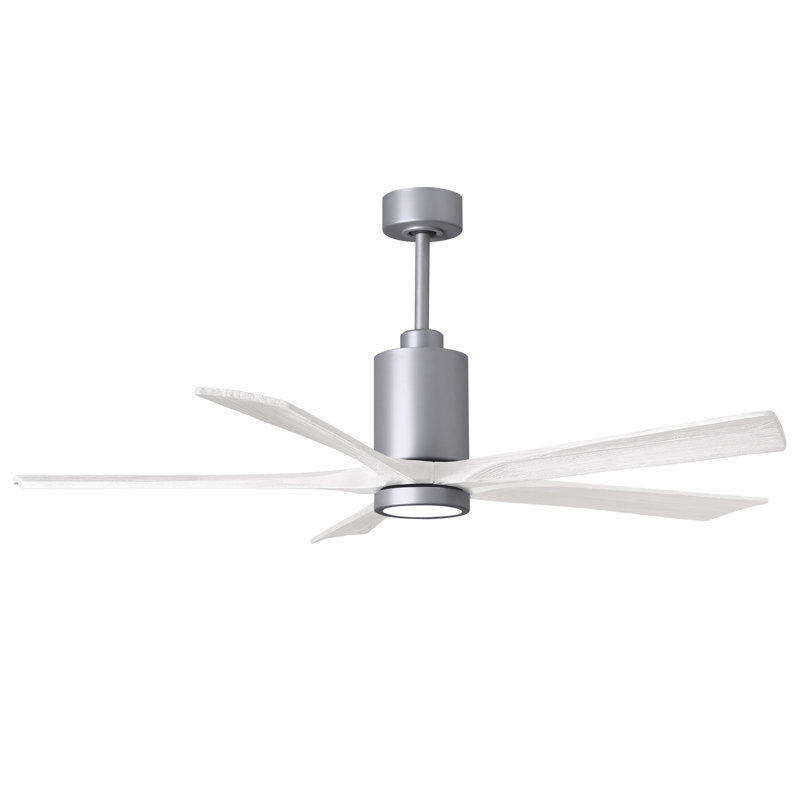 Patricia 60'' Ceiling Fan with LED Lights, Brushed Nickel, Matte White