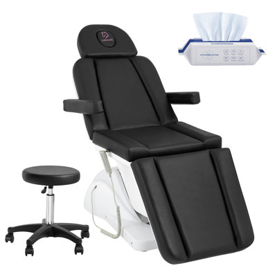 Fauteuil de tatoo électrique avec 3 moteurs pour esthéticienne, lit à hauteur réglable pour le client, lit de massage du visage d'une capacité de 660 lb pour spa de beauté