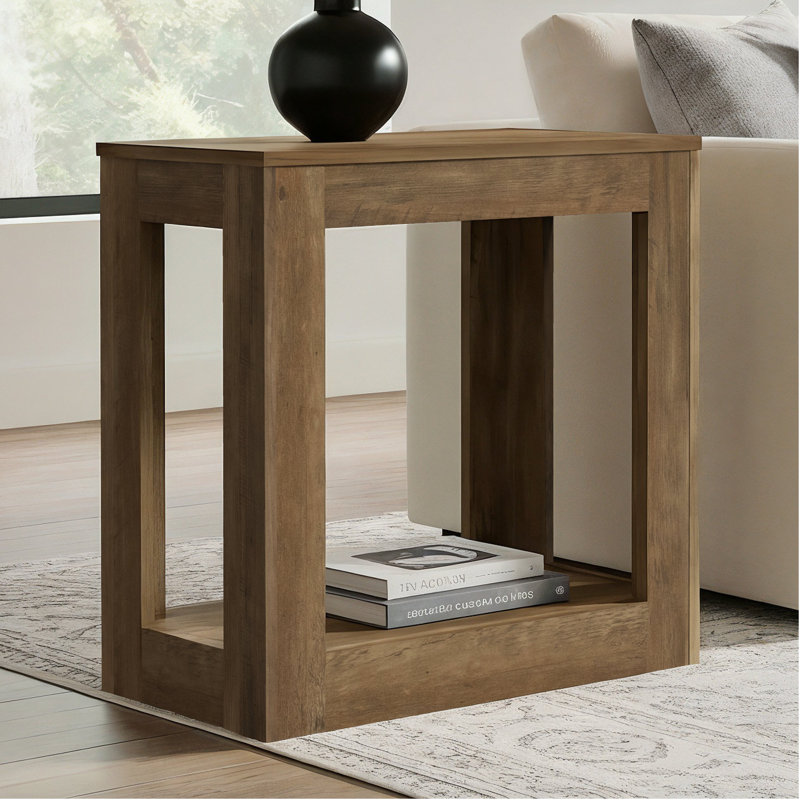 Allysyn 23.6" Contemporary Square End Table, Brown