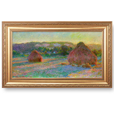 «Stacks of Wheat (End of Summer)» par Claude Monet, reproductions d'art classique sur toile, estampe numérique sur toile, 45 x 24 po