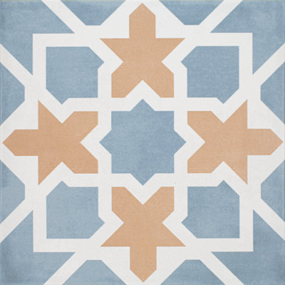 Maiolica 8 in. x 8 in. Encaustic Look Matte Porcelain Floor and Wall Tile