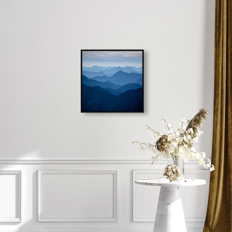 Blue Ridges II Print by Oliver Gal, 21" H x 21" W, Black Floater Frame