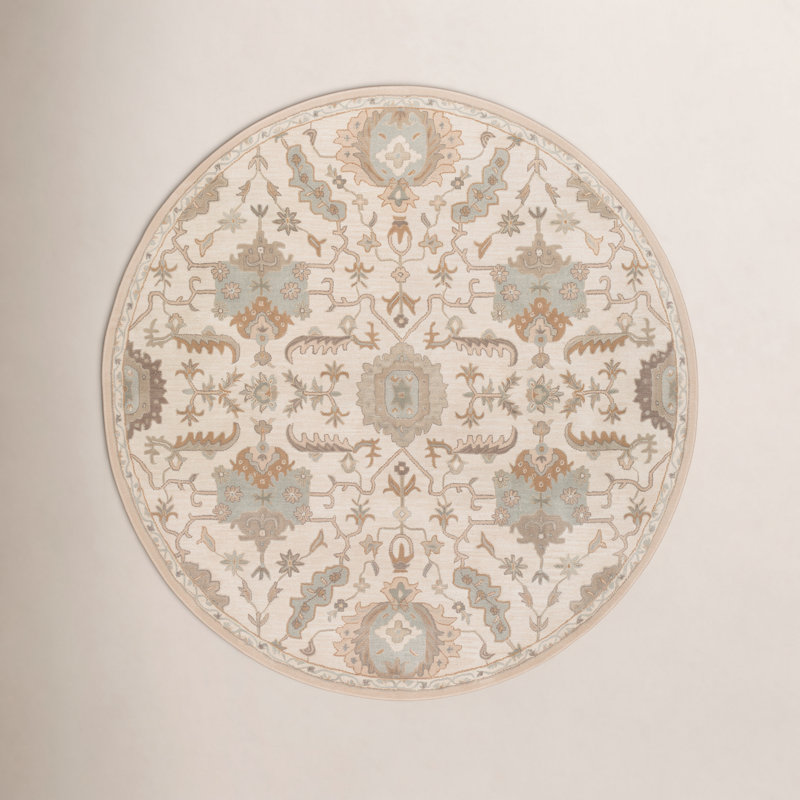 Arden Multi Hand-Tufted Wool Floral Rug, Round 6'