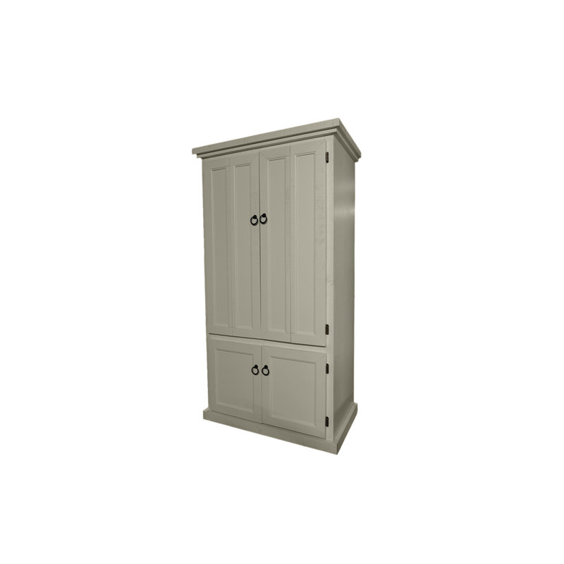 Konstantinas 38.5" W Rectangle Armoire Desk and Cabinet, Soft White