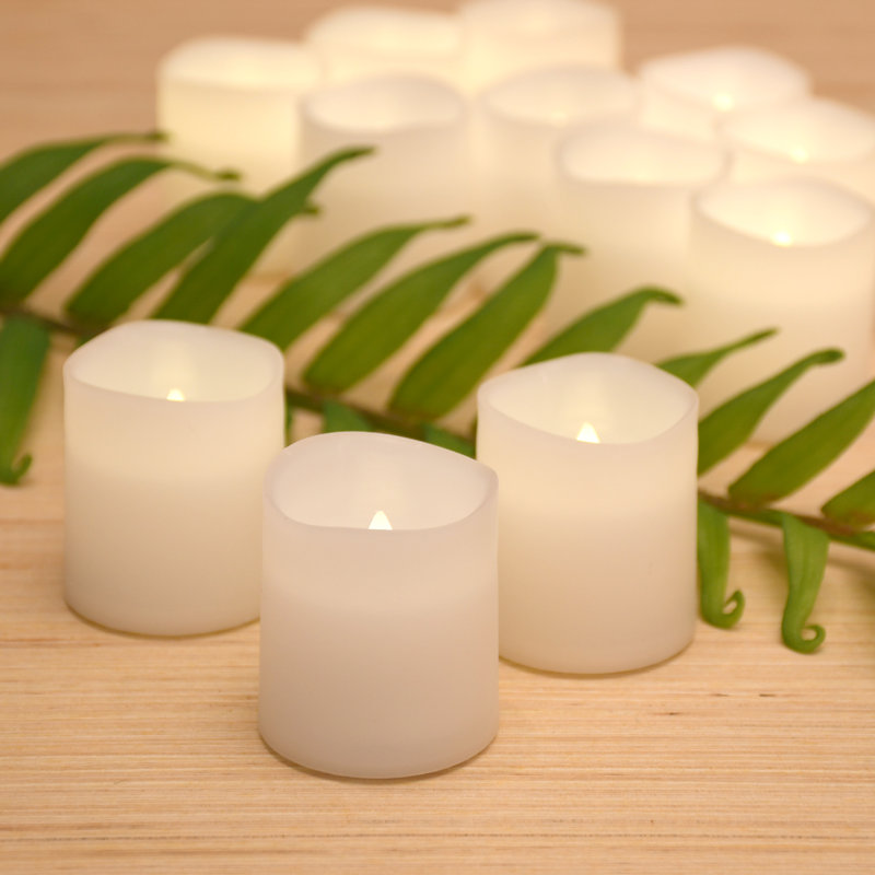  Battery-Operated LED Votive Candles - Warm White (12ct), Warm White