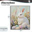 Lapin de Pâques blanc en fleurs giclées encadrées, design par The Prints Vibe-130763271-130763267