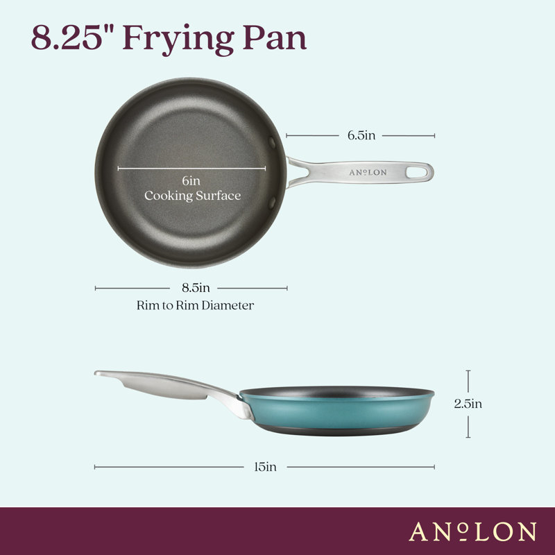Anolon Achieve Hard Anodized Nonstick Frying Pan / Skillet, 8.25", Teal