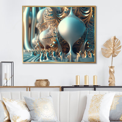 " Fractal Turquoise Pastel Cosmic Architecture "