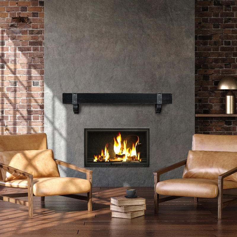 Breckenridge Fireplace Mantel with Steel Straps, 48"