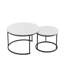 Ensemble de 2 tables basses gigognes, plateau en marbre avec cadre en métal robuste pour une utilisation polyvalente-620203298