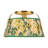 Scout 13-in Brushed Gold Semi-Flush Mount with Patterned Pleated Green Linen Shade-1328719784-1328719445