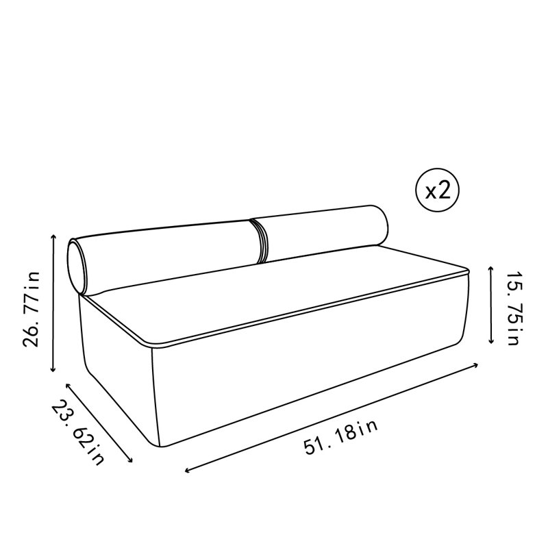 Banc rembourré en similicuir sahun, Beige