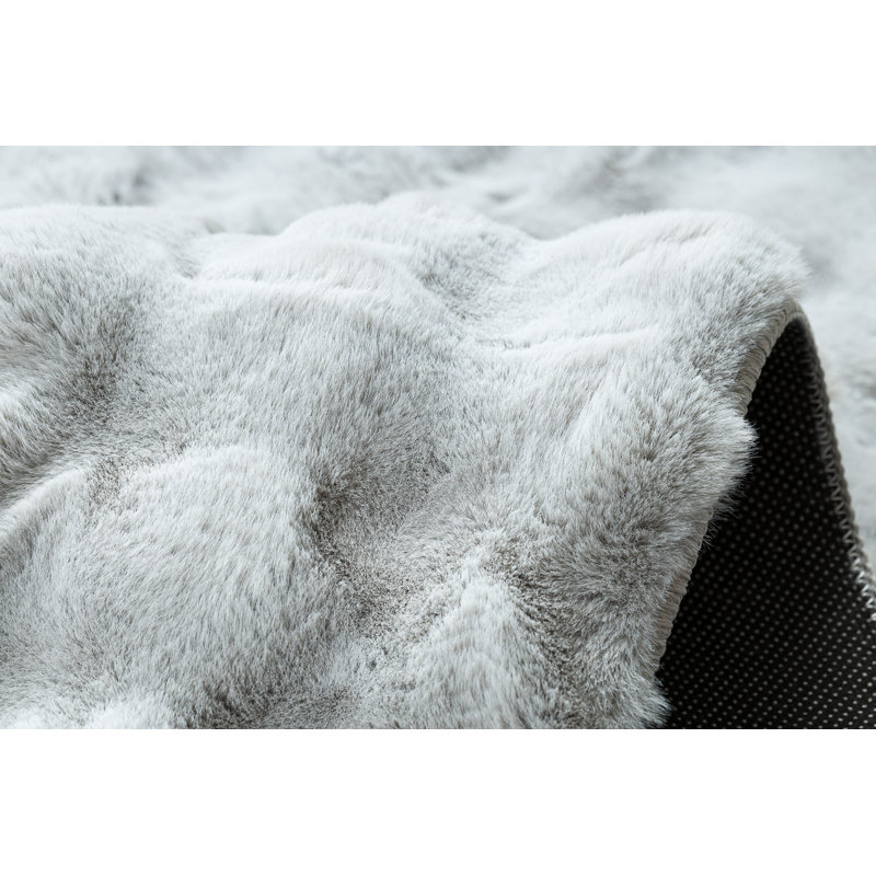 Hanford Solid Colour Area Rug, Silver, Rectangular 200 x 290cm