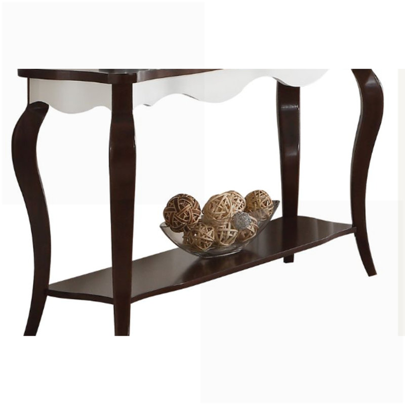 Elegant White and Walnut Coffee Table for Living Room, Functional Versatile Sofa Side Table