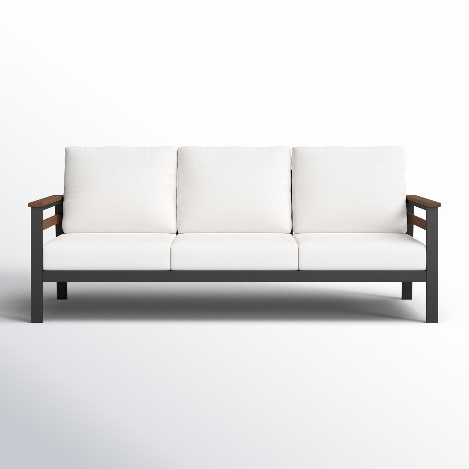 Townsend 80" Sunbrella® Patio Sofa, Sunbrella® Canvas Natural, Antique Mahogany