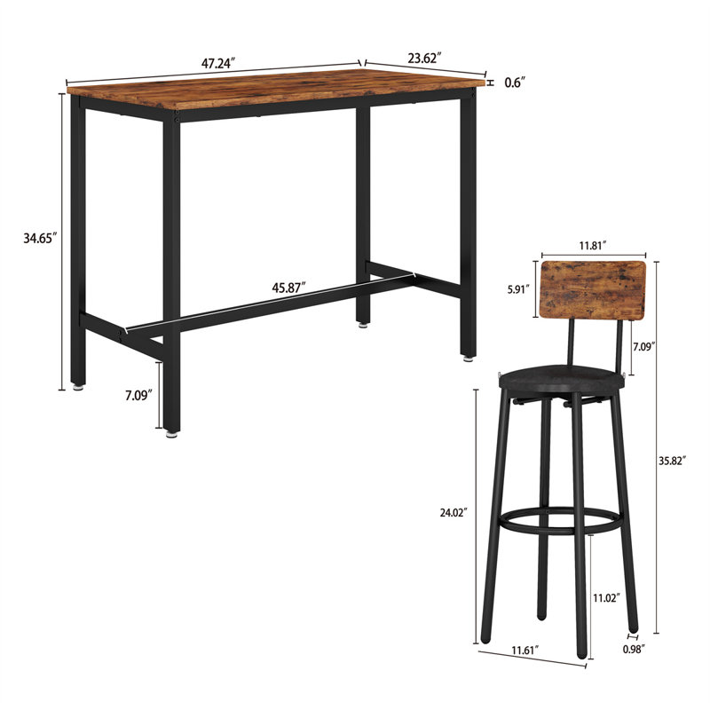 Upholstered Faux Leather Counter Stool with Iron Frame