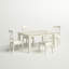 Ensemble de salle à manger 5 pièces comprenant une table de salle à manger rectangulaire avec rallonge papillon et 4 chaises de cuisine en similicuir, blanc lin-214025794
