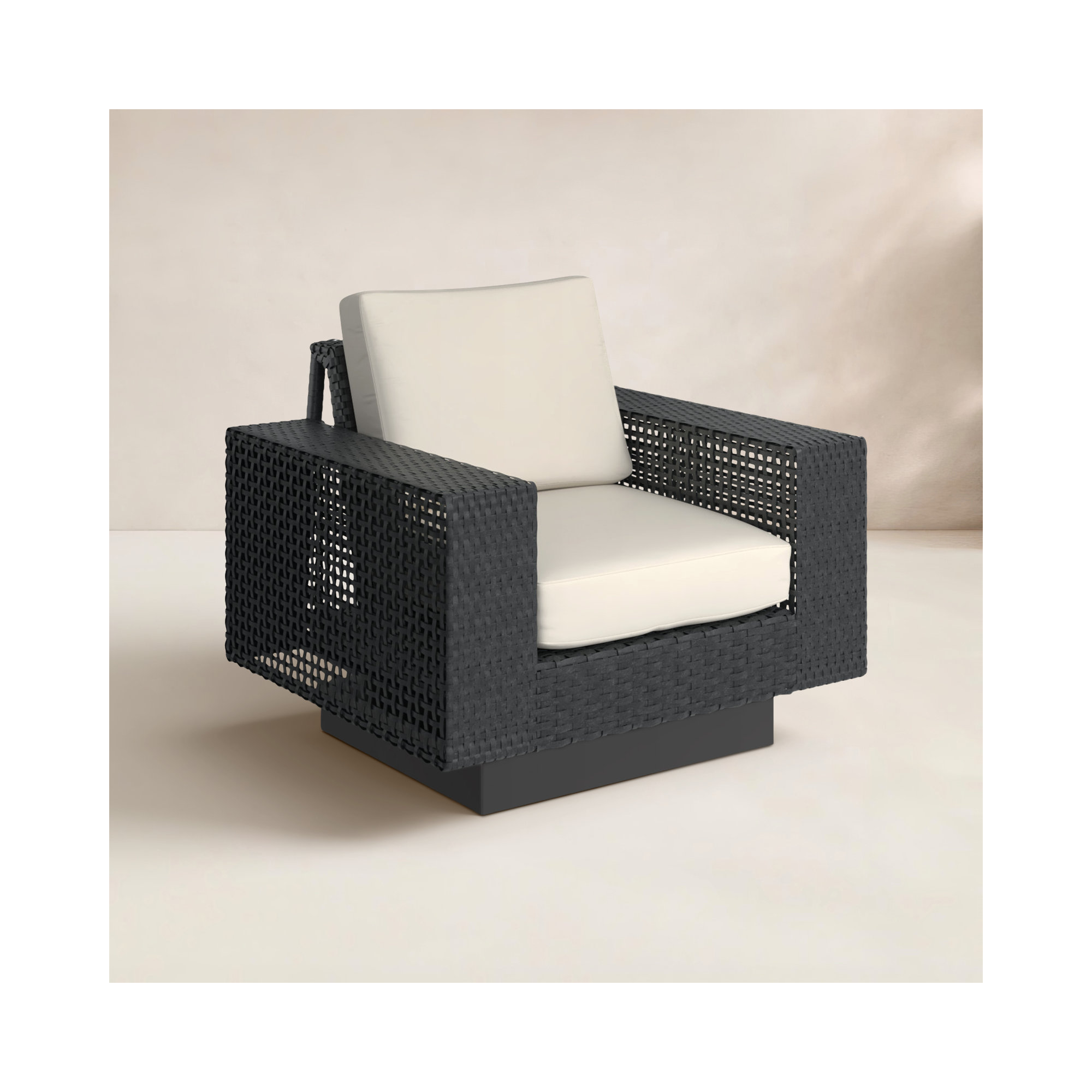 Jenette Wicker Outdoor Club Chair with Sunbrella Cushions