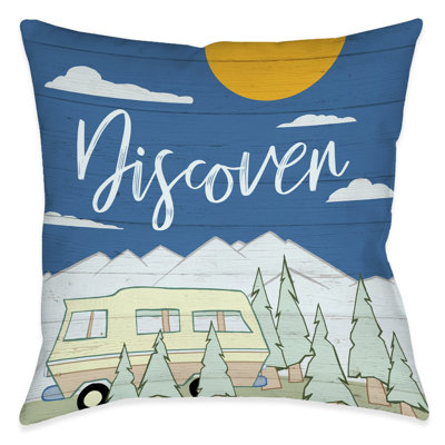 Camping Discover Reversible Throw Pillow