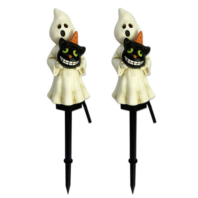 Solar Stake Garden Ghost For Halloween Decorations Outdoor Watertight Lights Stake Of Halloween Patio Tomb Vibes Decoration Floor Insert