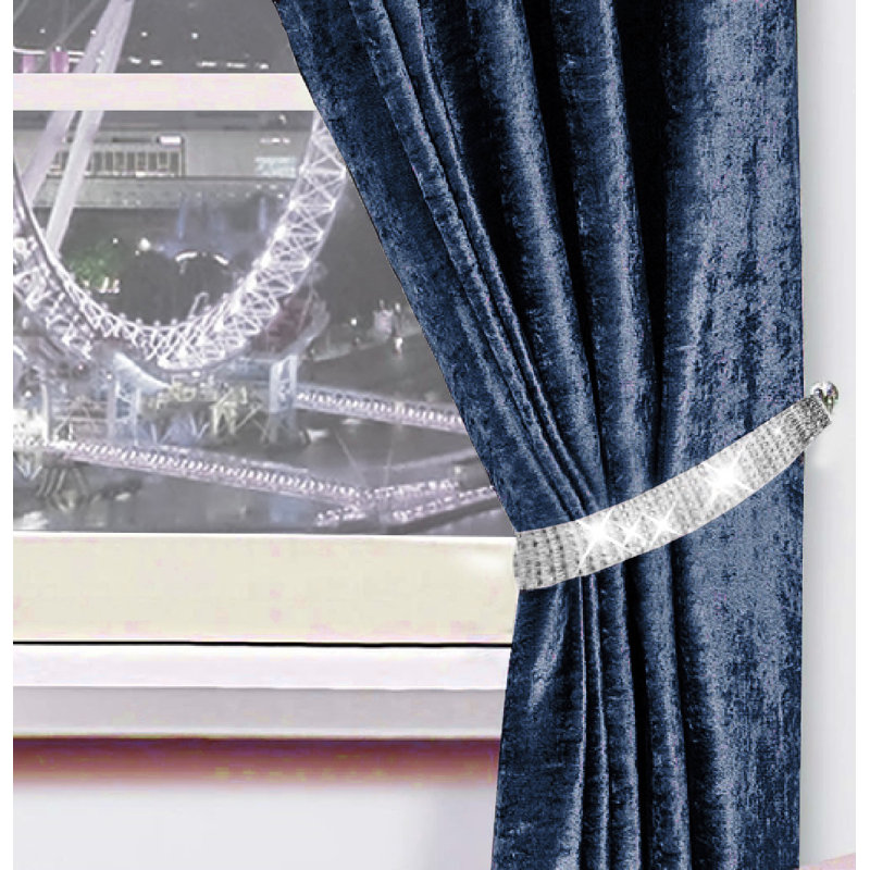 Sergey Velvet Semi Sheer Curtain Pair, 167 W x 182 D cm, Mink