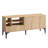 Stylish Oak TV Stand with Multiple Shelves, 70.9 x 15.7 x 15.7 inches | 100% Melamine Coated Particle Board, Thickness: 0.7 inches | Wall-Mountable, Modern Industrial Design, Perfect for Living Rooms & Entertainment Spaces