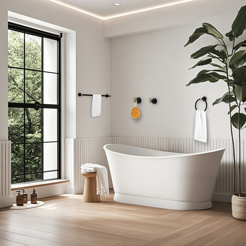 Ensemble de quincaillerie de salle de bain 5 pièces noir mat et doré