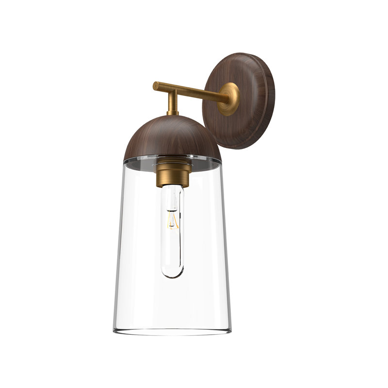 Shiloh Vanity Light, 1, Aged Gold/Walnut