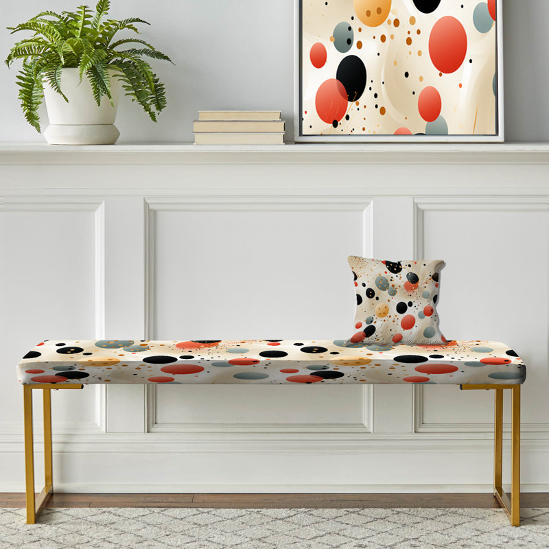 Banc rembourré Fashion, Pois chics contemporains beiges / gris / noirs