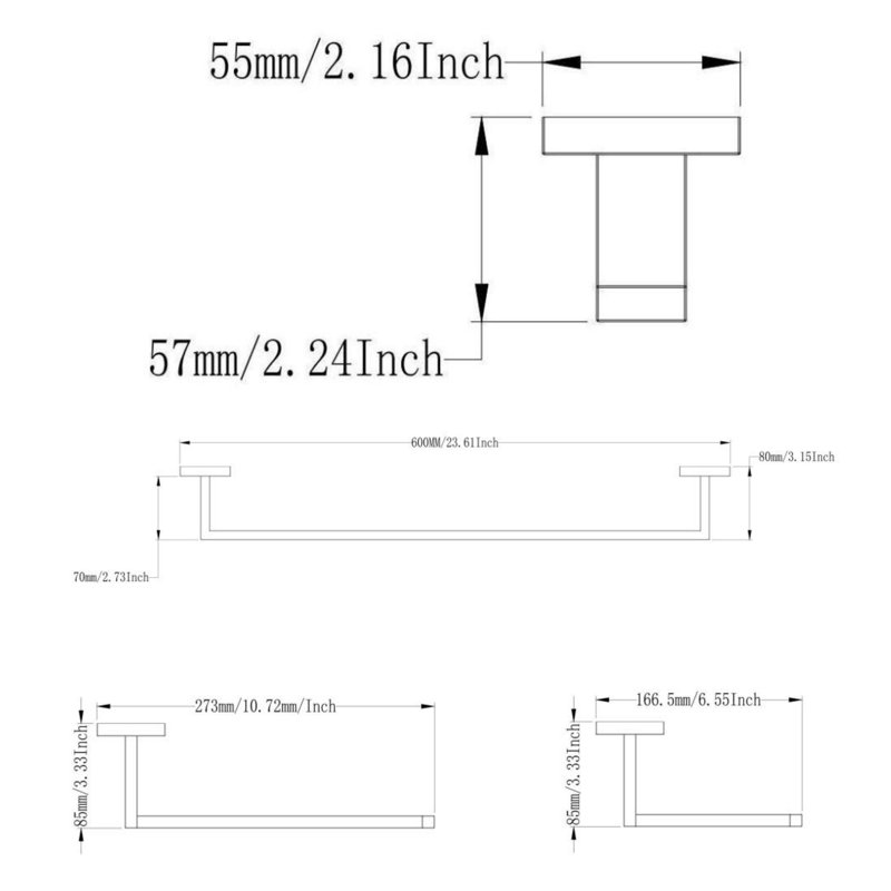 4 - Piece Bathroom Hardware Set, Brushed Nickel