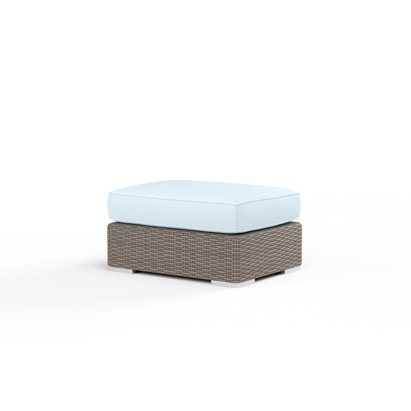 Coronado Outdoor Ottoman, Canvas Flax Sunbrella®, Light Brown