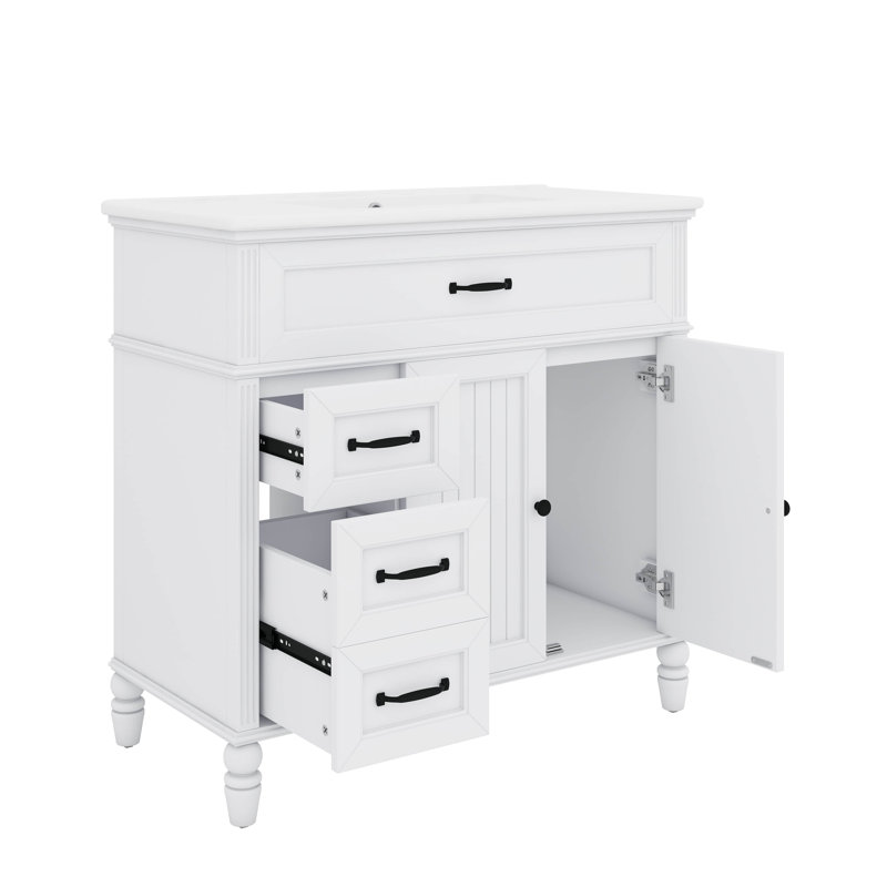 Meuble-lavabo avec tiroirs 36 po, 36 po, Blanc