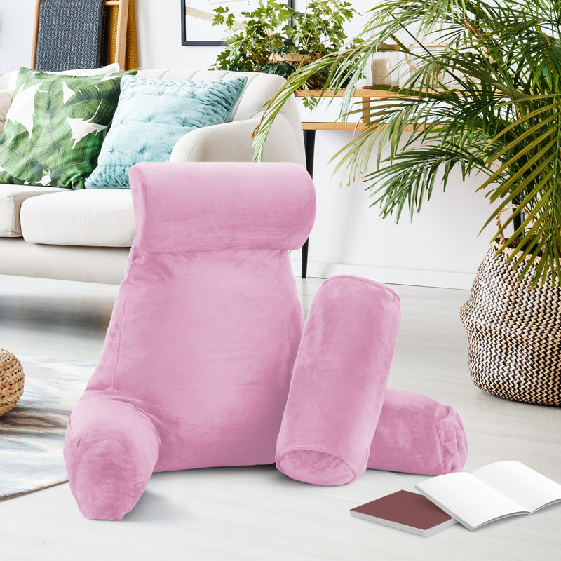 Nestl Reading Back Pillow For Reading & Bed Rest, 22" H x 36" W x 13" D, Lilac