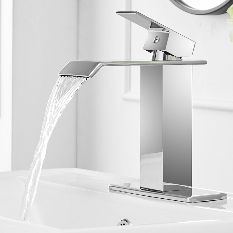 Single-Hole Single-handle Bathroom Faucet with Drain Assembly, Brushed Nickel
