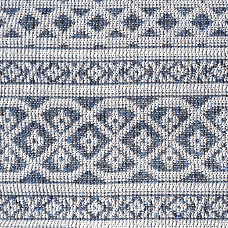 Tapis bleu tissé à plat Campbelltown, Tapis de couloir 2 pi 2 po x 7 pi 3 po