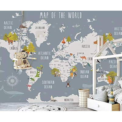 Papier peint carte du monde des aventuriers