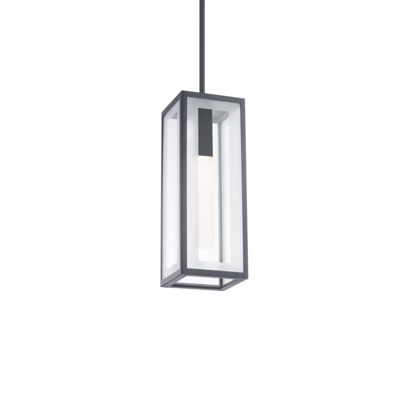 Black Crystal Outdoor LED Pendant Light with Acrylic Diffuser