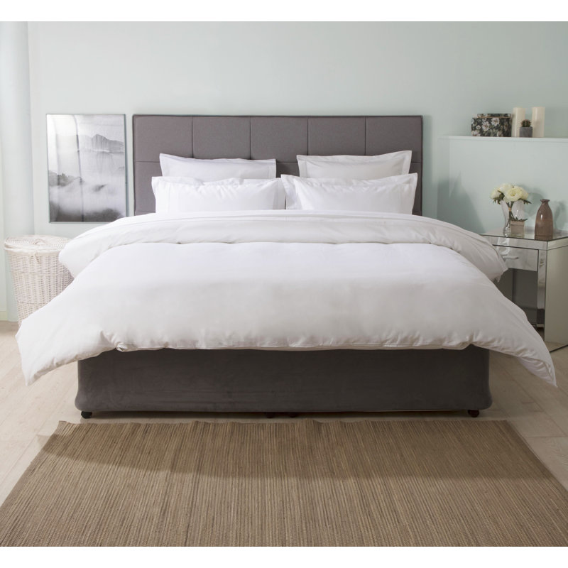 Ultralux 1000 Thread Cotton 56/44 Polycotton Cotton Solid Colour Duvet Cover, White, Double
