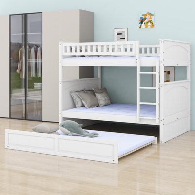 Bunk Bed With Trundle And Protective Guardrails