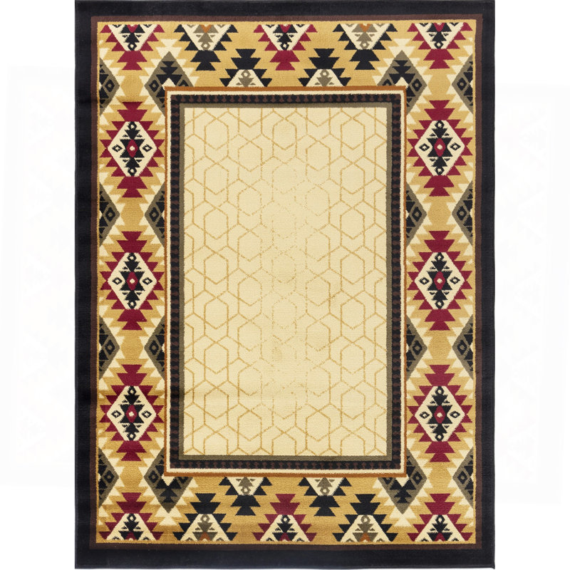 Cream Southwest Area Rug, Rectangle 7'10" x 10'3"
