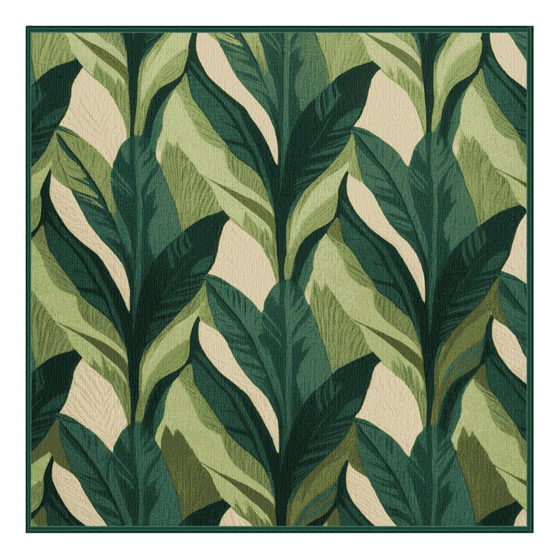  Tapis hawaïen lavable à feuilles Ti, Carré 4 pi