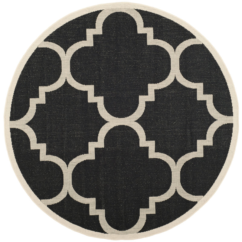 Herefordshire Performance Geometric Indoor/Outdoor Area Rug, Round 7'1"