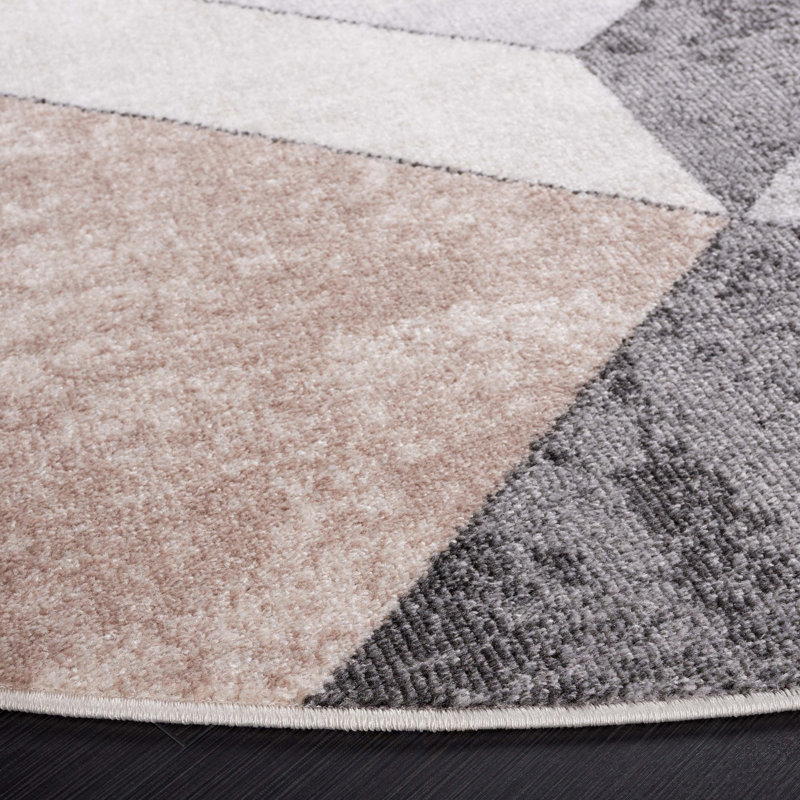 Phoenix 500 Performance Geometric Rug, Round 6'7"