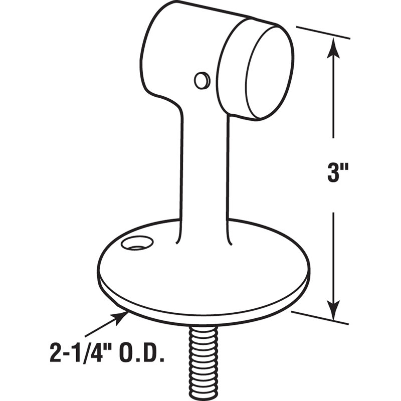 3-1/4 in., Floor Stop, Cast Brass, Chrome (Single Pack)