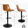Halima Swivel Upholstered Adjustable Height Counter Stool with Metal Frame