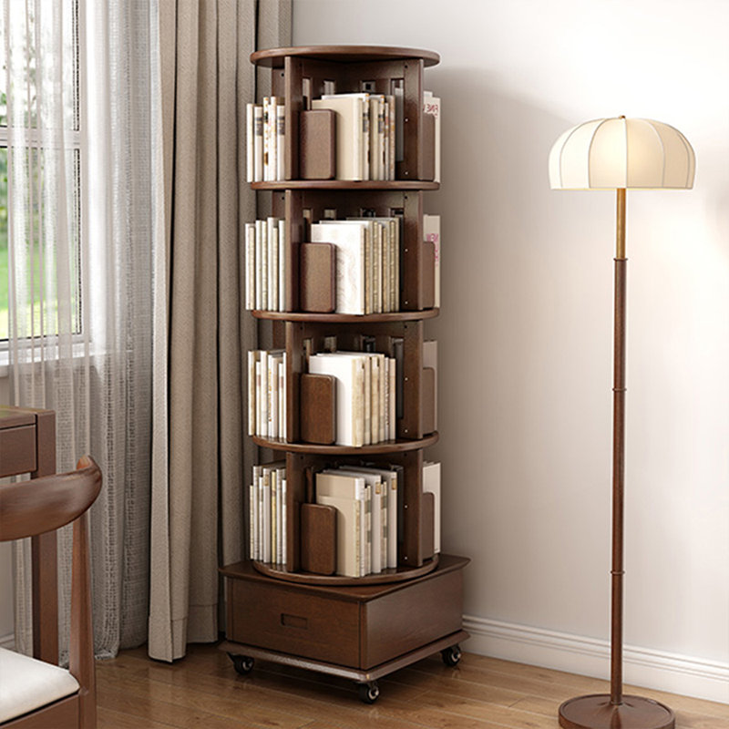 Bibliothèque standard en bois massif Nut-Brown, (5 tablettes) H 60,24 po x l 18,7 po x P 18,7 po