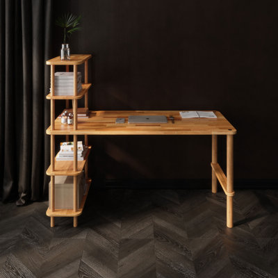 Bureau en bois massif avec rangement Castro Minimalist - Design moderne et fonctionnel
